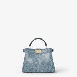 FENDI Peekaboo ISeeU Petite Mercury blue interlaced leather bag - Image 5